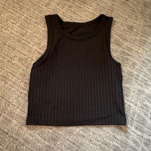 Like New Black High Neck Crop Tank